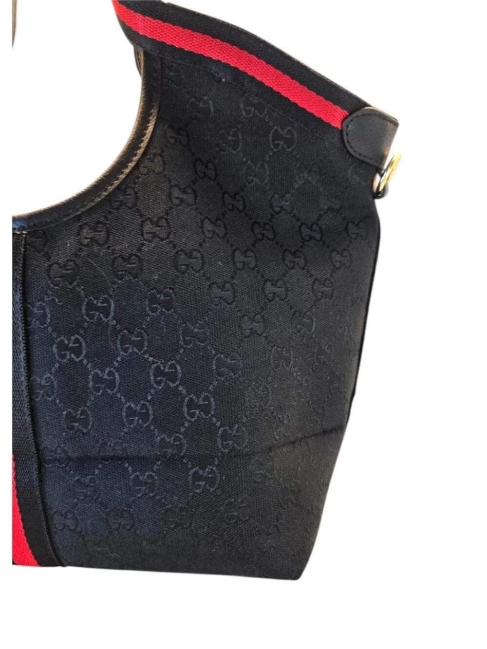 SALE!! Spacious Black Fabric Hobo/Tote with Red and Black Accents NWOT